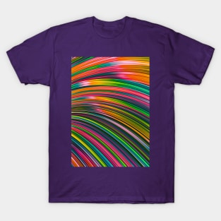 Super Neon Rainbow Burst Wave Colorful Abstract T-Shirt